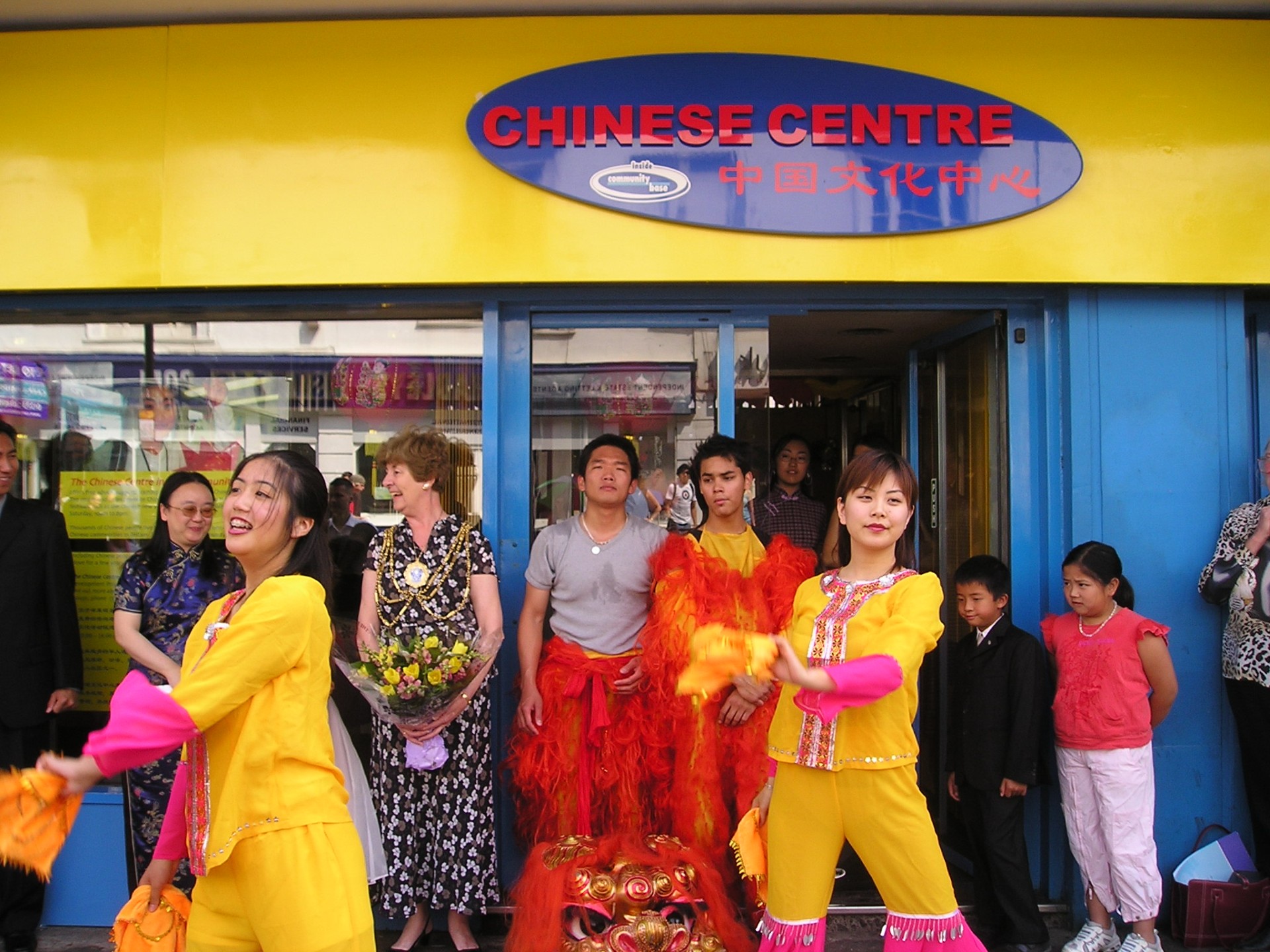 Members of Brighton's Chinese community celebrate the opening of the Chinese Centre at Community Base in the late 1990s. 